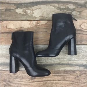 French Connection Black Leather Boots 9.5